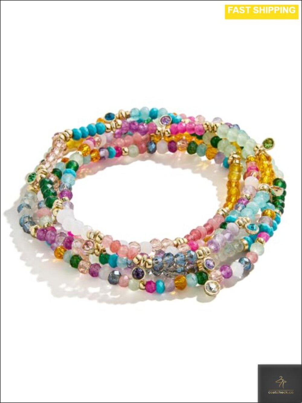 BaubleBar Kallen Bracelet Set Stretch Beaded Bangle Stackable Healing